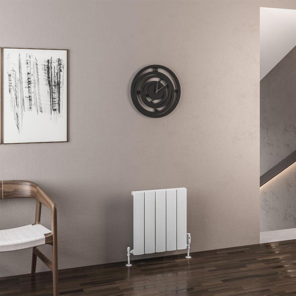 Eastbrook Malmesbury Aluminium Horizontal Radiator 500mm x 470mm - Matt White - 89.0433 - TAP 'N' SHOWER