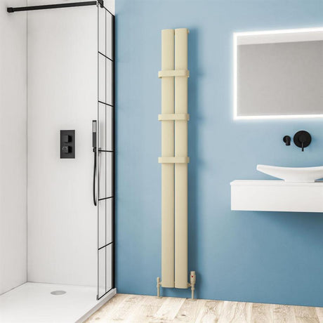 Eastbrook Malmesbury Aluminium Vertical Radiator 1800mm x 185mm - Matt Cappuccino - 89.0477 - TAP 'N' SHOWER