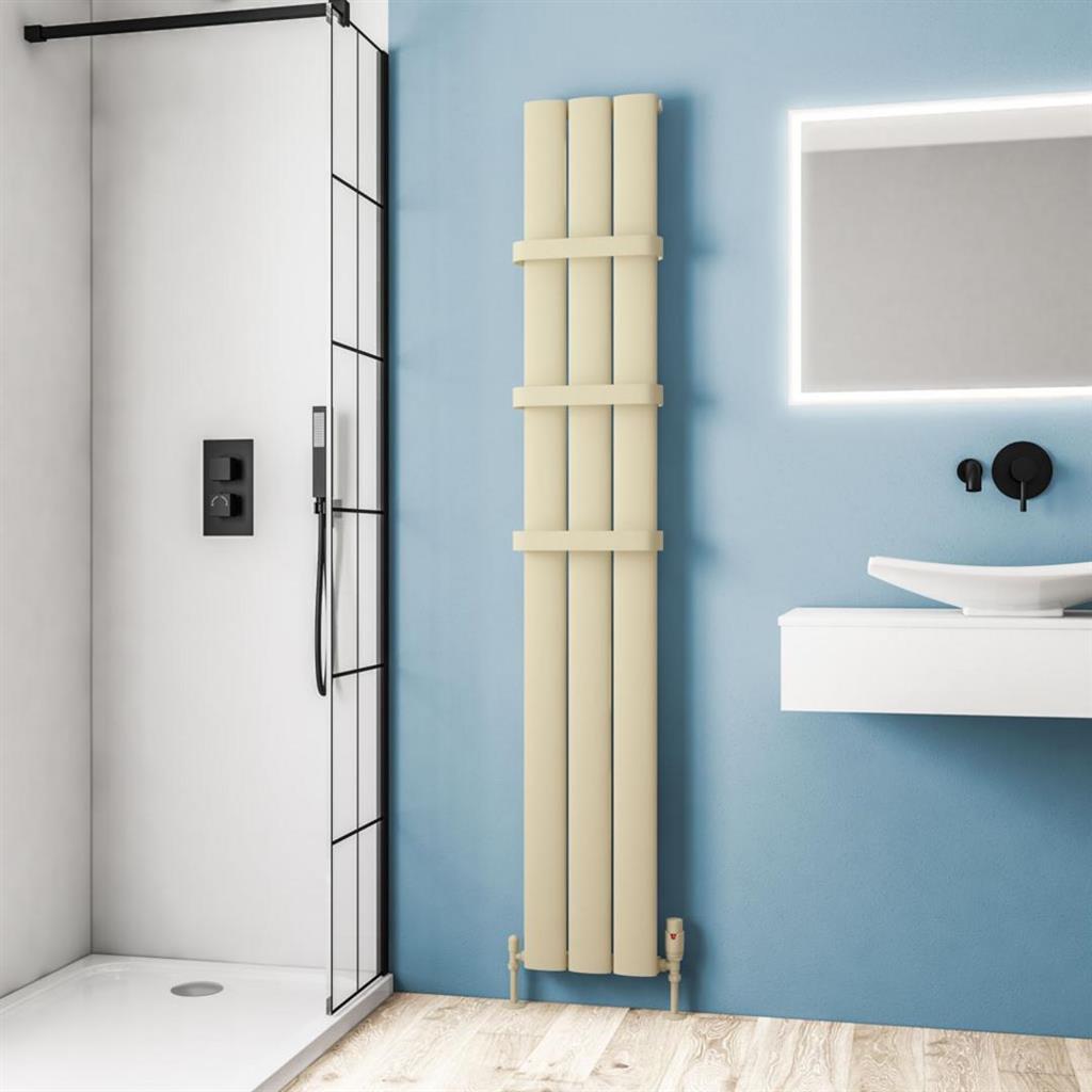 Eastbrook Malmesbury Aluminium Vertical Radiator 1800mm x 280mm - Matt Cappuccino - 89.0478 - TAP 'N' SHOWER