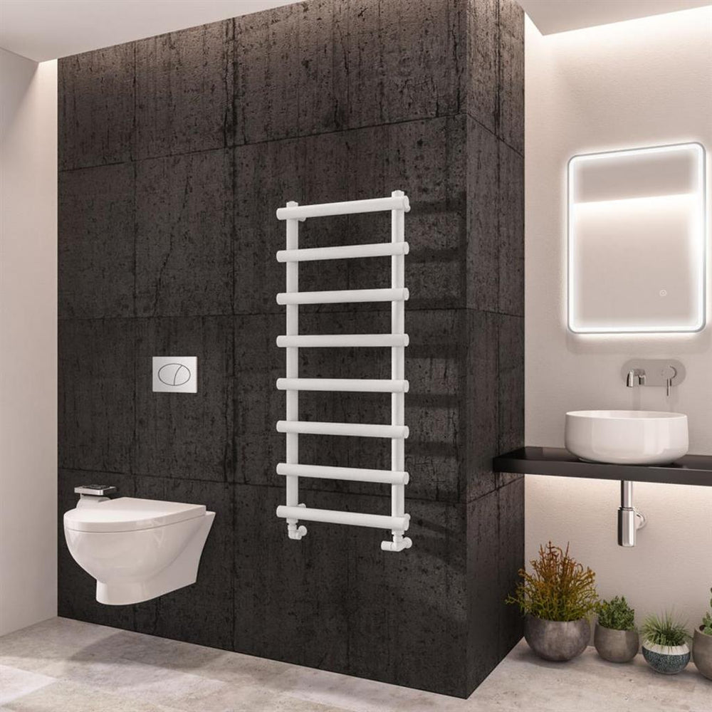 Eastbrook Marlow Straight Designer Towel Radiator 1150mm x 500mm - Matt White - 89.0502 - TAP 'N' SHOWER
