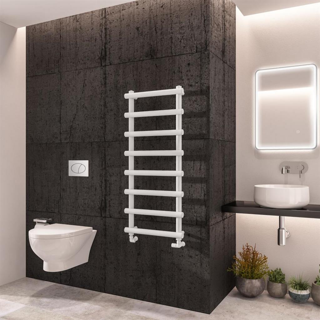 Eastbrook Marlow Straight Designer Towel Radiator 1150mm x 500mm - Matt White - 89.0502 - TAP 'N' SHOWER