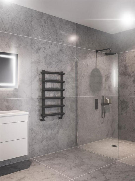 Eastbrook Marlow Straight Designer Towel Radiator 850mm x 500mm - Matt Anthracite - 89.0506 - TAP 'N' SHOWER