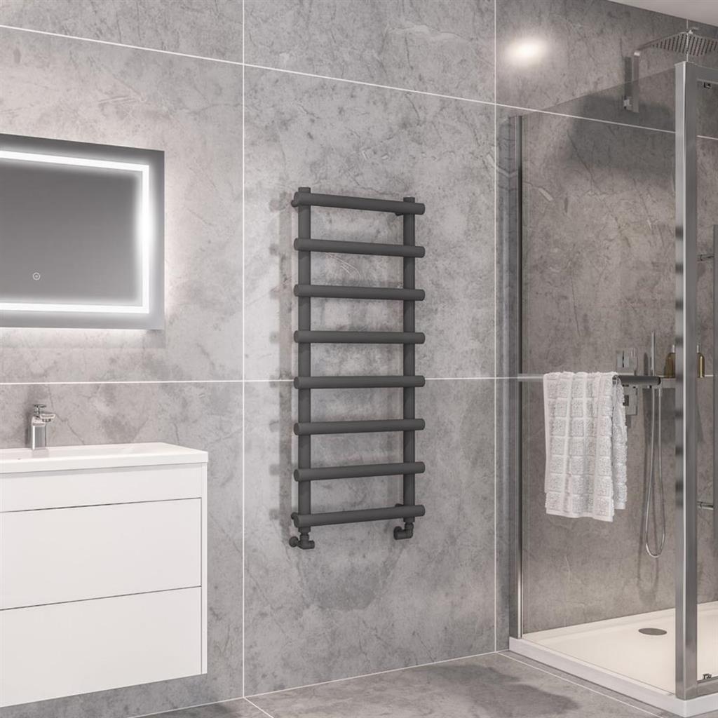 Eastbrook Marlow Straight Designer Towel Radiator 1150mm x 500mm - Matt Anthracite - 89.0508 - TAP 'N' SHOWER