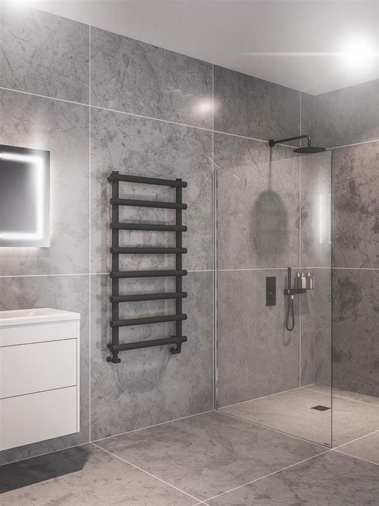 Eastbrook Marlow Straight Designer Towel Radiator 1150mm x 600mm - Matt Anthracite - 89.0509 - TAP 'N' SHOWER