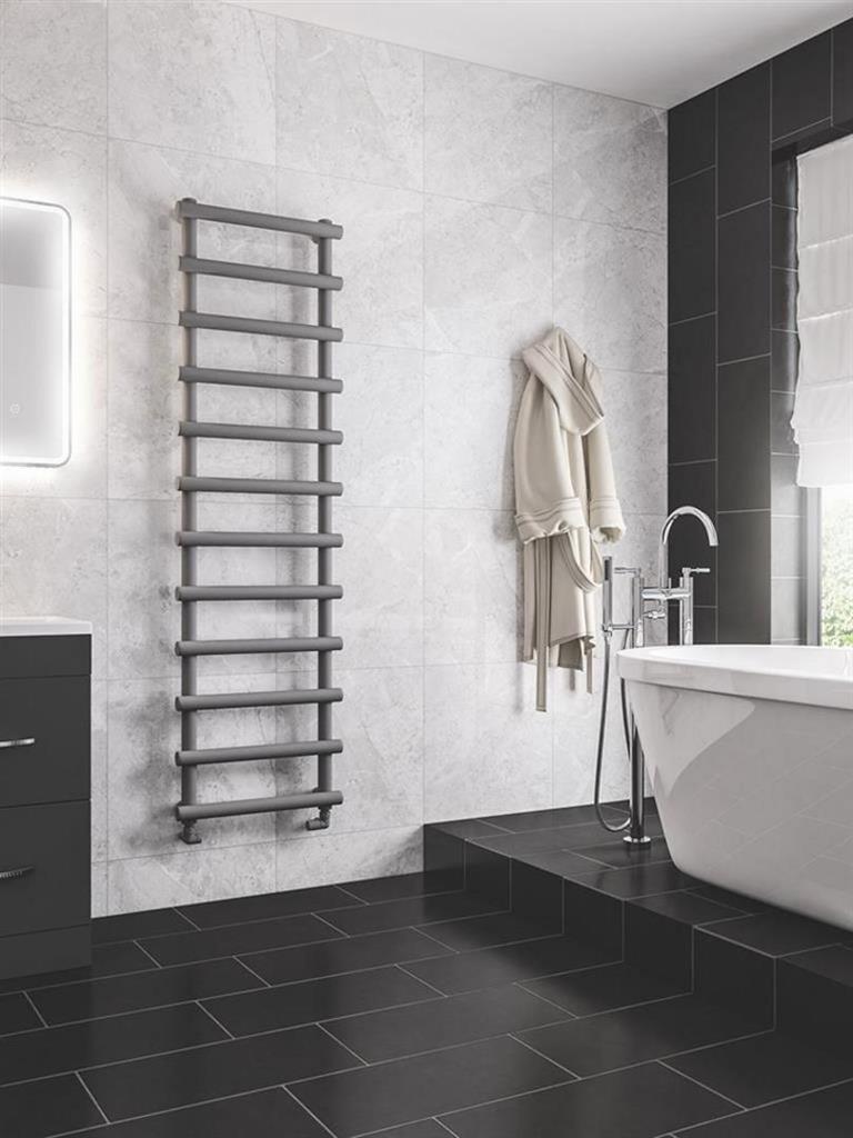 Eastbrook Marlow Straight Designer Towel Radiator 1750mm x 500mm - Matt Grey - 89.0516 - TAP 'N' SHOWER