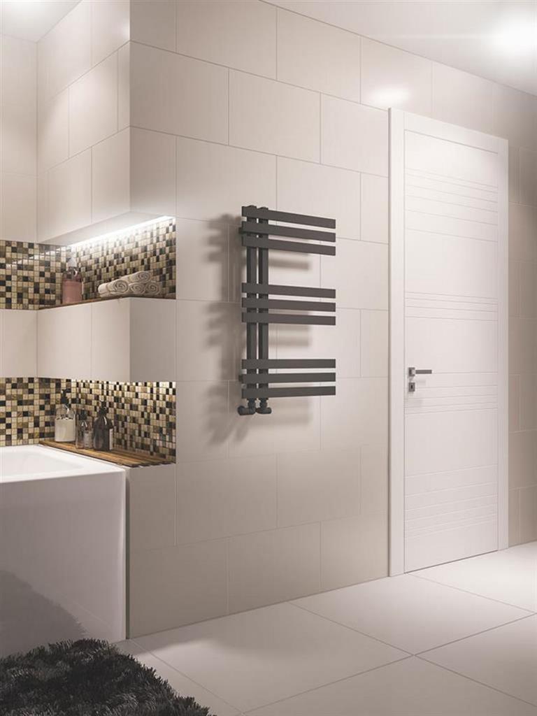 Eastbrook Hurley Designer Towel Radiator 800mm x 500mm - Matt Anthracite - 89.0548 - TAP 'N' SHOWER