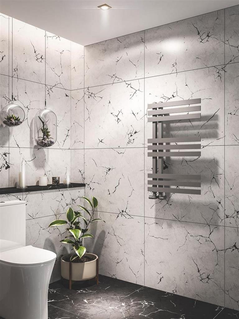 Eastbrook Hurley Designer Towel Radiator 800mm x 500mm - Matt Grey - 89.0554 - TAP 'N' SHOWER