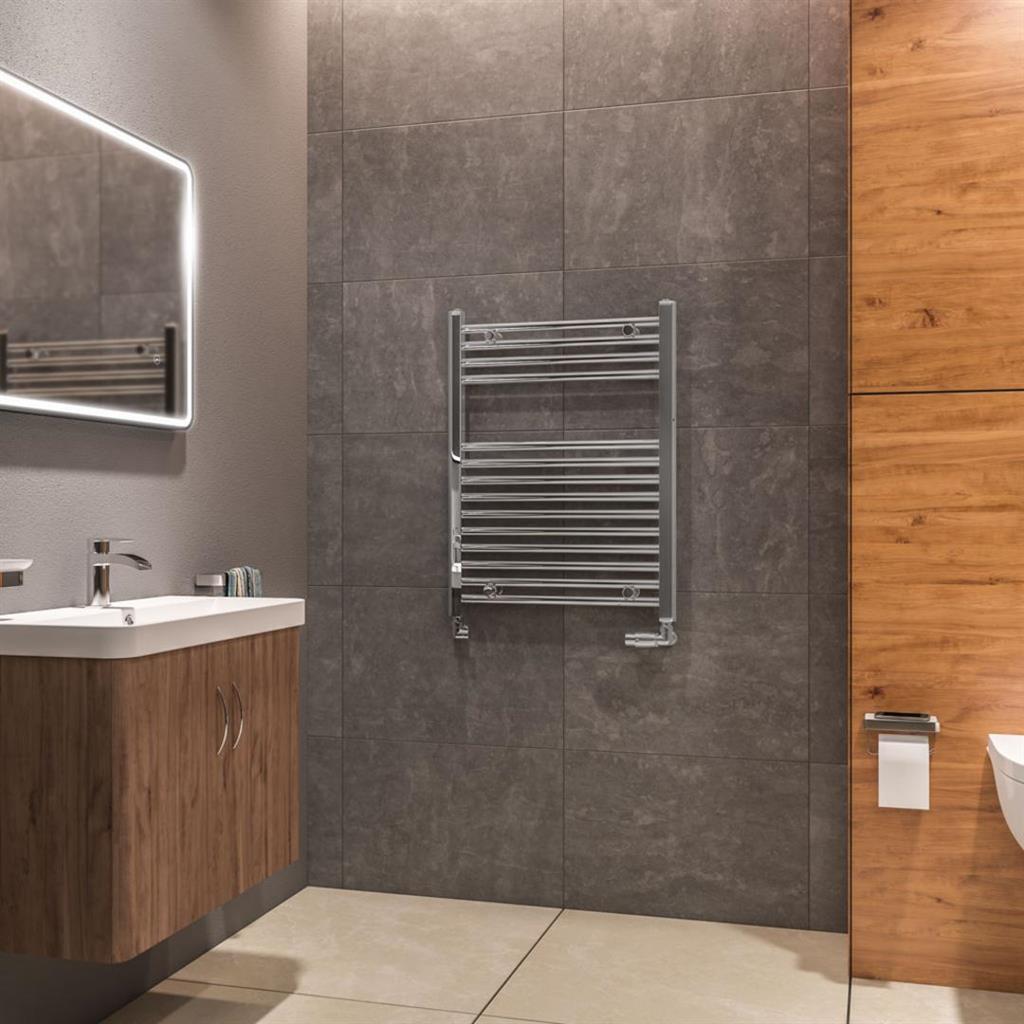 Eastbrook Westward Straight Ladder Towel Radiator 800mm x 600mm - Chrome - 89.0589 - TAP 'N' SHOWER