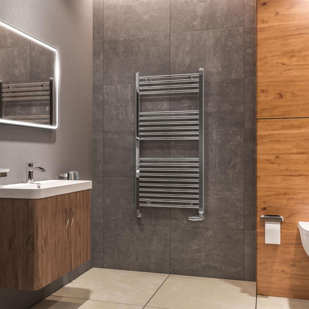 Eastbrook Westward 1200mm x 600mm Straight Ladder Towel Radiator - Chrome - 89.0592 - TAP 'N' SHOWER