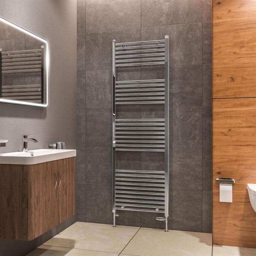 Eastbrook Westward Straight Ladder Towel Radiator 1800mm x 600mm - Chrome - 89.0595 - TAP 'N' SHOWER