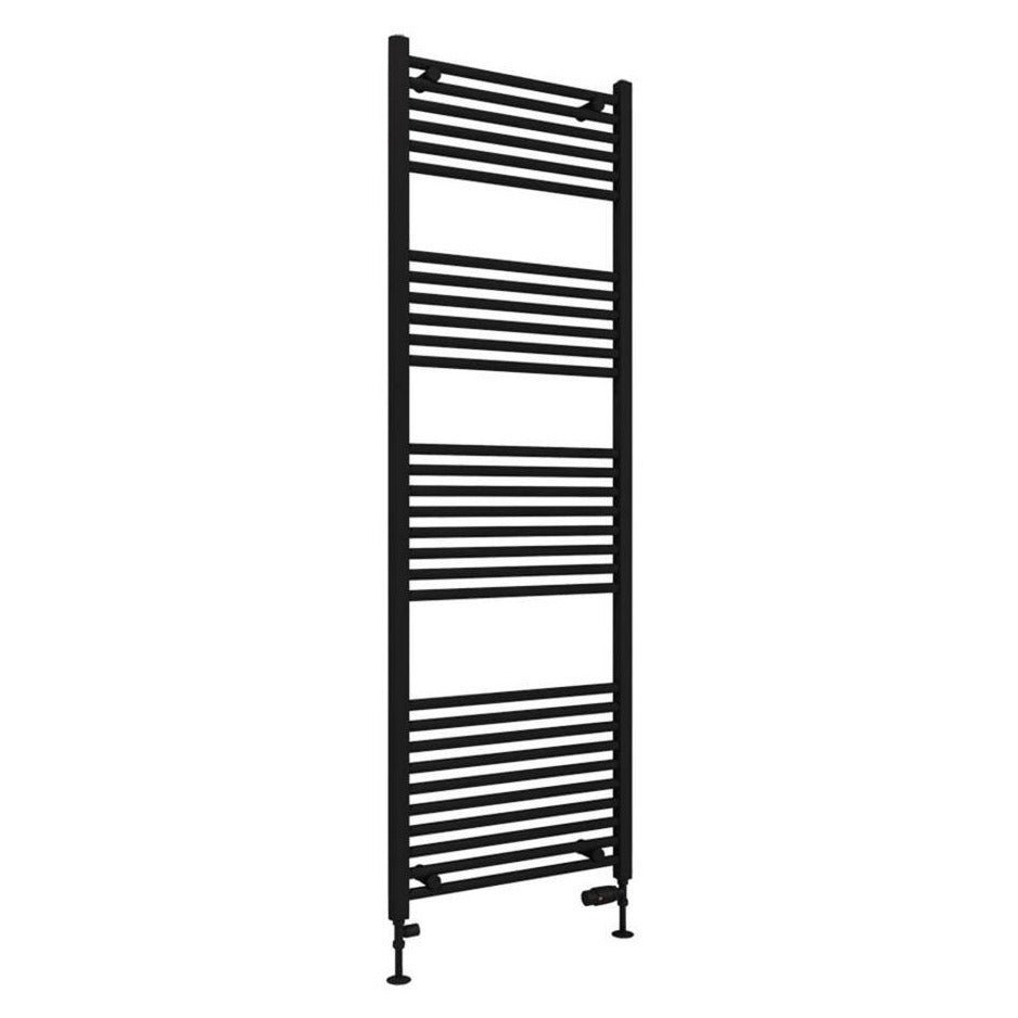 Eastbrook Wingrave Straight Ladder Towel Radiator 1800mm x 600mm - Matt Black - 89.0613 - TAP 'N' SHOWER