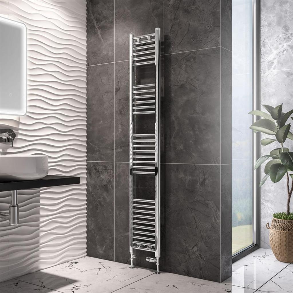 Eastbrook Wingrave Straight Ladder Towel Radiator 1800mm x 300mm - Chrome - 89.0695 - TAP 'N' SHOWER