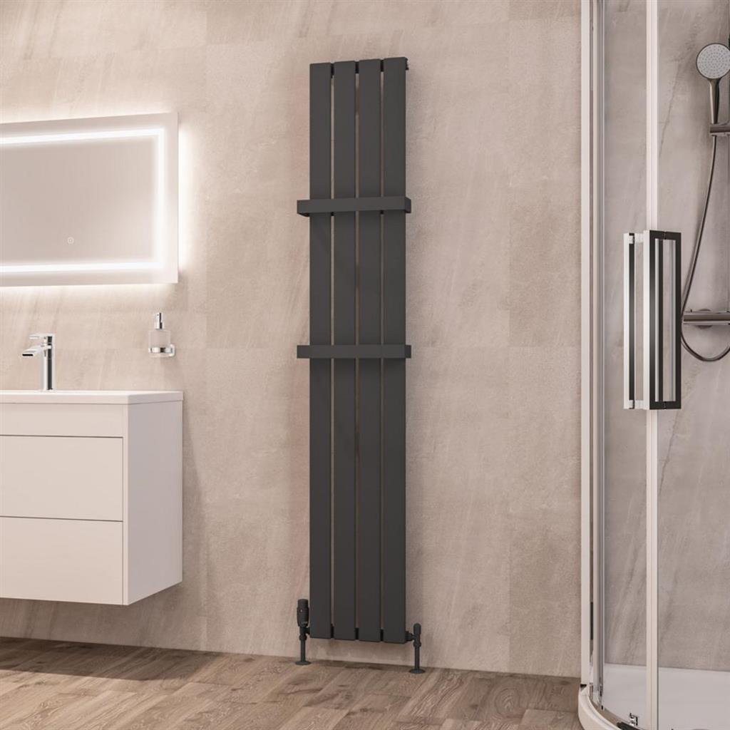 Eastbrook Deddington Vertical Designer Radiator 1800mm x 310mm - Matt Anthracite - 89.0863 - TAP 'N' SHOWER