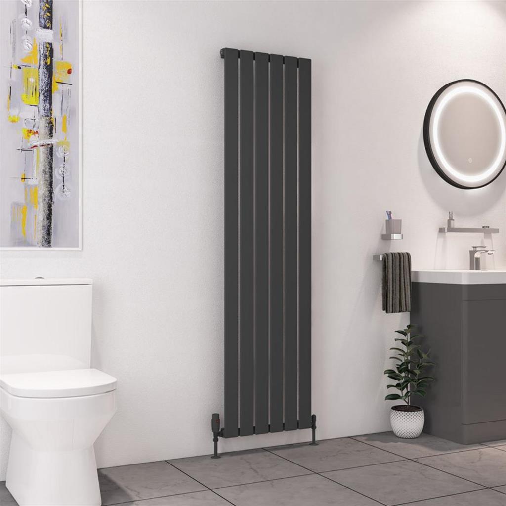 Eastbrook Deddington Vertical Designer Radiator 1800mm x 470mm - Matt Anthracite - 89.0864 - TAP 'N' SHOWER