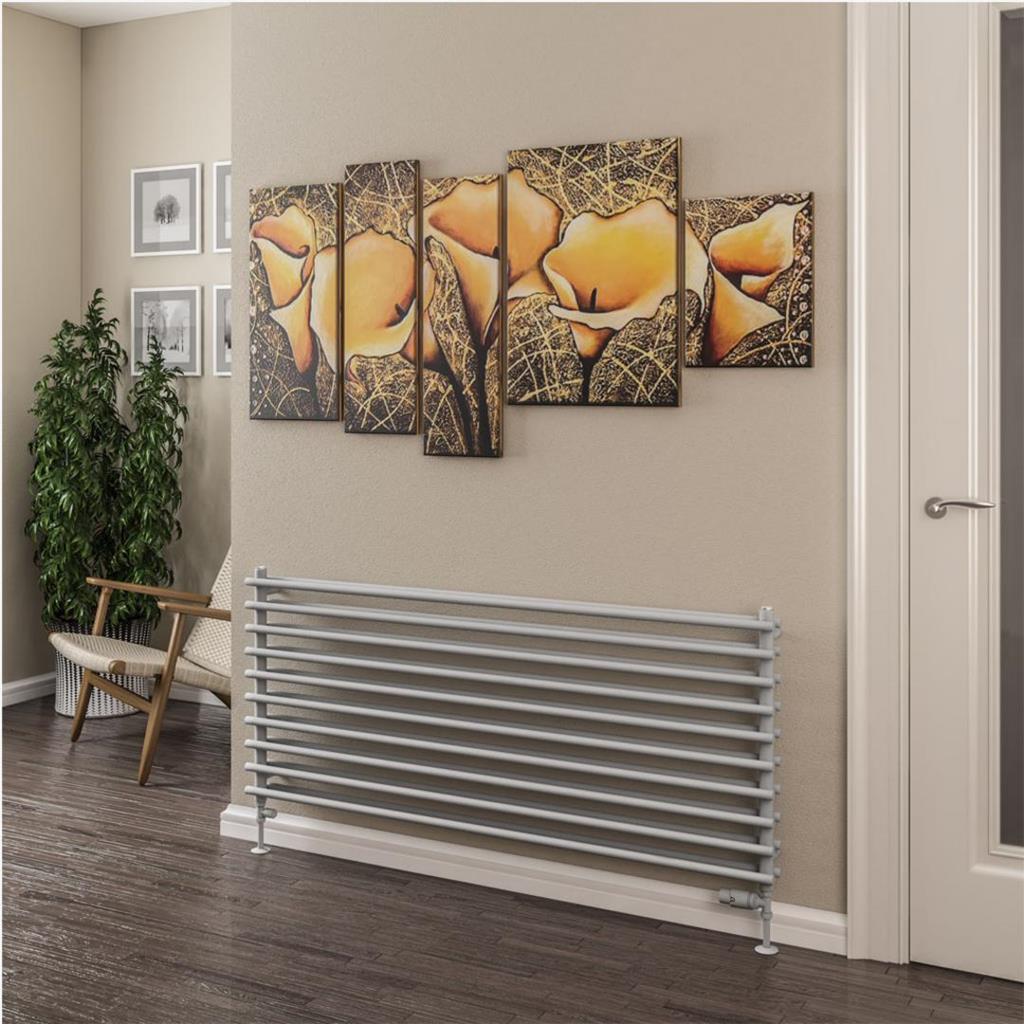 Eastbrook Murano Tube on Tube Horizontal Radiator 1400mm x 600mm - Matt Grey - 89.0907 - TAP 'N' SHOWER
