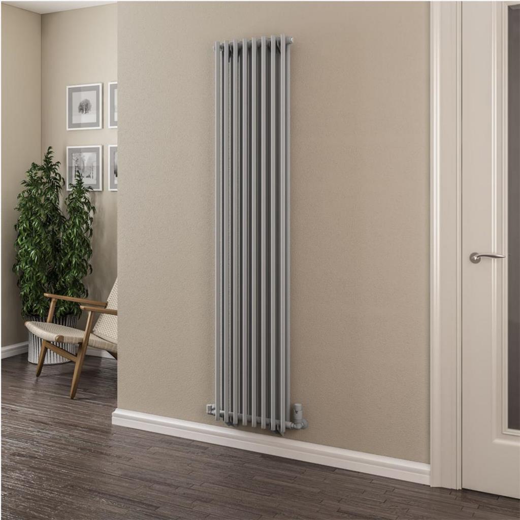 Eastbrook Murano Tube on Tube Vertical Radiator 410mm x 1800mm - Matt Grey - 89.0909 - TAP 'N' SHOWER