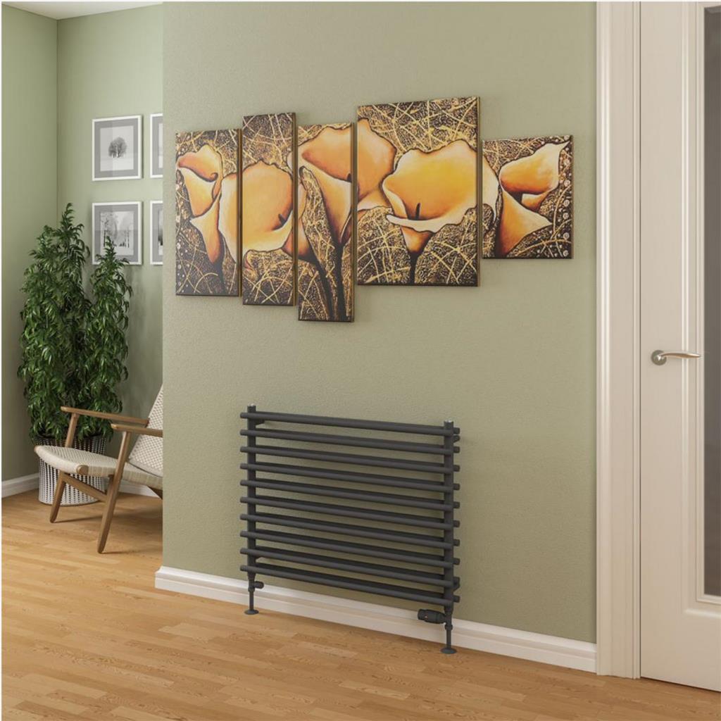 Eastbrook Murano Tube on Tube Horizontal Radiator 800mm x 600mm - Matt Anthracite - 89.0911 - TAP 'N' SHOWER