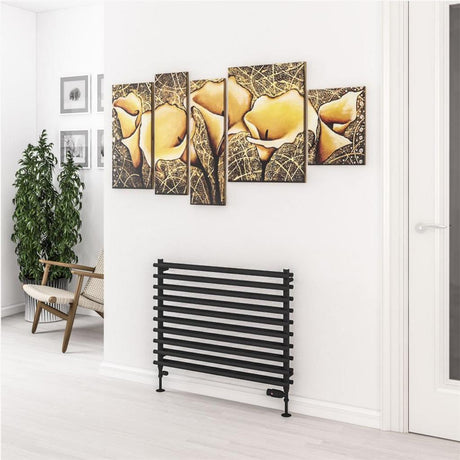 Eastbrook Murano Tube on Tube Horizontal Radiator 800mm x 600mm - Matt Black - 89.0918 - TAP 'N' SHOWER