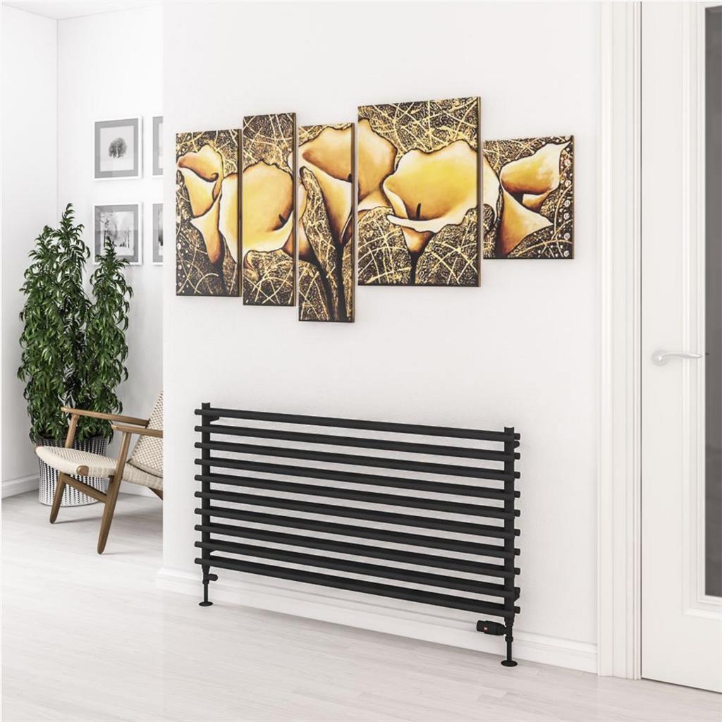 Eastbrook Murano Tube on Tube Horizontal Radiator 1200mm x 600mm - Matt Black - 89.0920 - TAP 'N' SHOWER