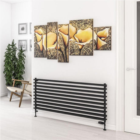 Eastbrook Murano Tube on Tube Horizontal Radiator 1400mm x 600mm - Matt Black - 89.0921 - TAP 'N' SHOWER