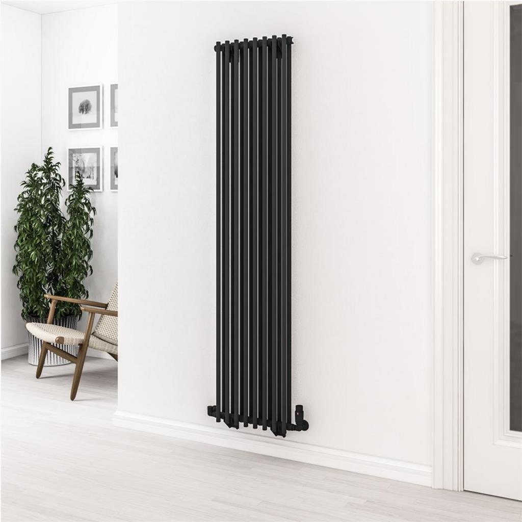 Eastbrook Murano Tube on Tube Vertical Radiator 410mm x 1800mm - Matt Black - 89.0923 - TAP 'N' SHOWER