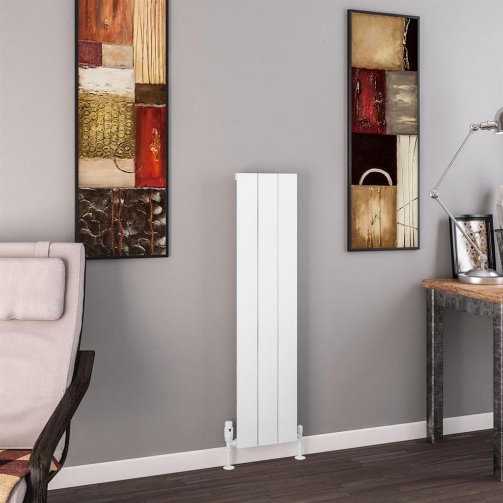 Eastbrook Charlton Aluminium Vertical Radiator 280mm x 1200mm - Matt White - 89.0925 - TAP 'N' SHOWER