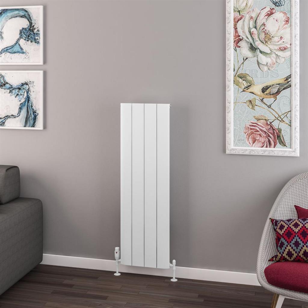 Eastbrook Withington Aluminium Vertical Radiator 375mm x 1200mm - Matt White - 89.0931 - TAP 'N' SHOWER