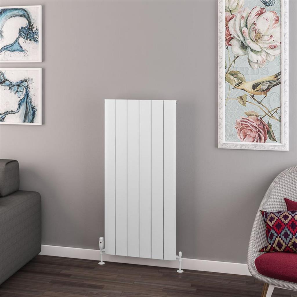 Eastbrook Withington Aluminium Vertical Radiator 565mm x 1200mm - Matt White - 89.0933 - TAP 'N' SHOWER