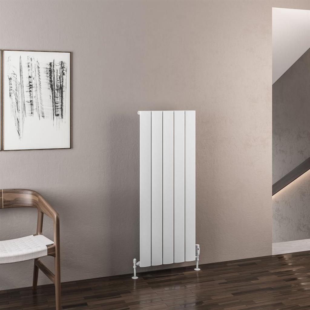 Eastbrook Malmesbury Aluminium Vertical Radiator 470mm x 1200mm - Matt White - 89.0938 - TAP 'N' SHOWER