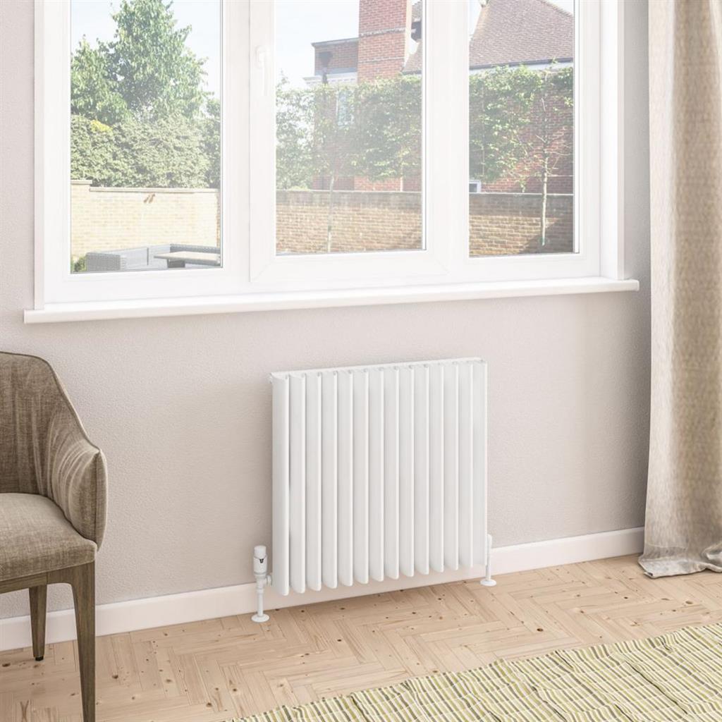Eastbrook Witney Aluminium Horizontal Radiator 660mm x 600mm - Matt White - 89.0942 - TAP 'N' SHOWER