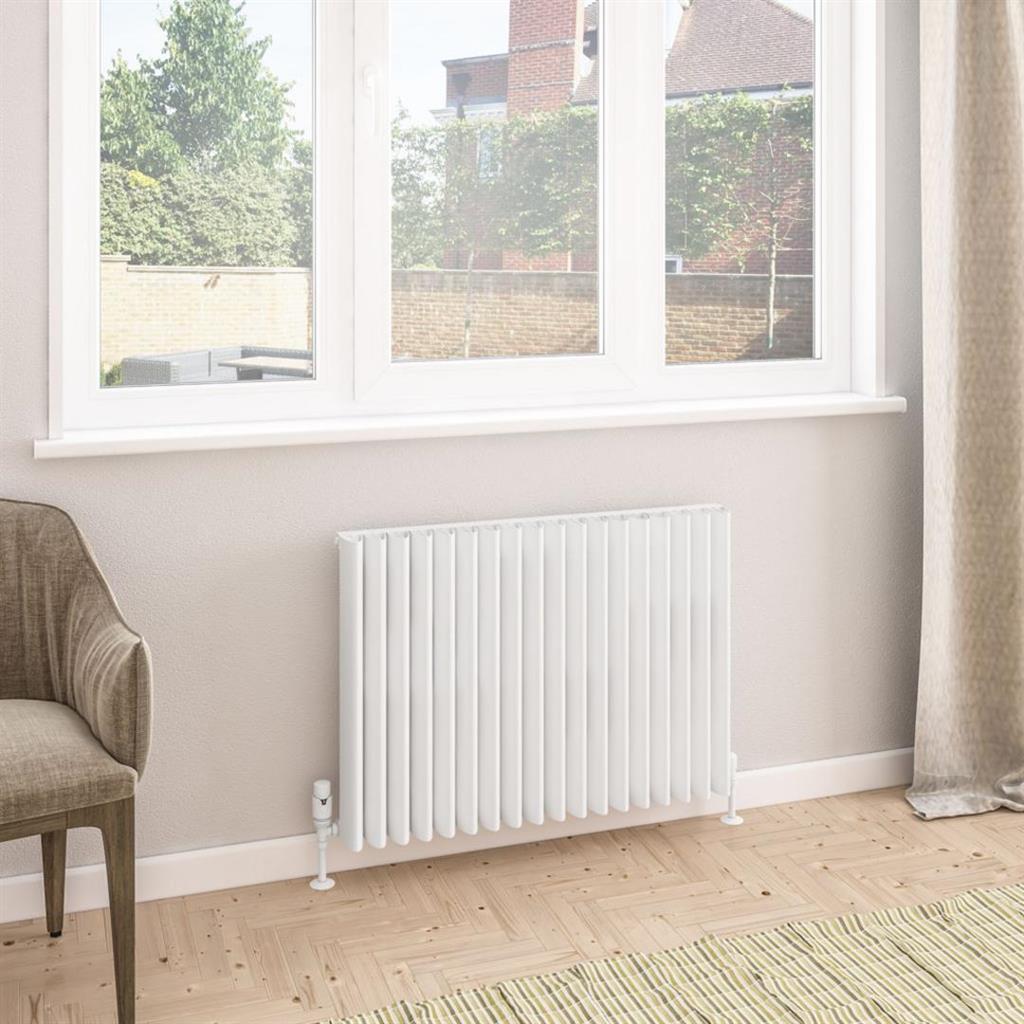 Eastbrook Witney Aluminium Horizontal Radiator 850mm x 600mm - Matt White - 89.0943 - TAP 'N' SHOWER