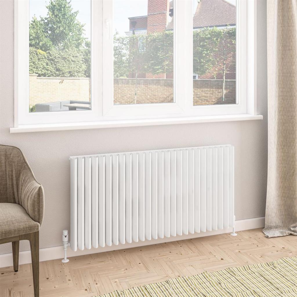 Eastbrook Witney Aluminium Horizontal Radiator 1230mm x 600mm - Matt White - 89.0945 - TAP 'N' SHOWER