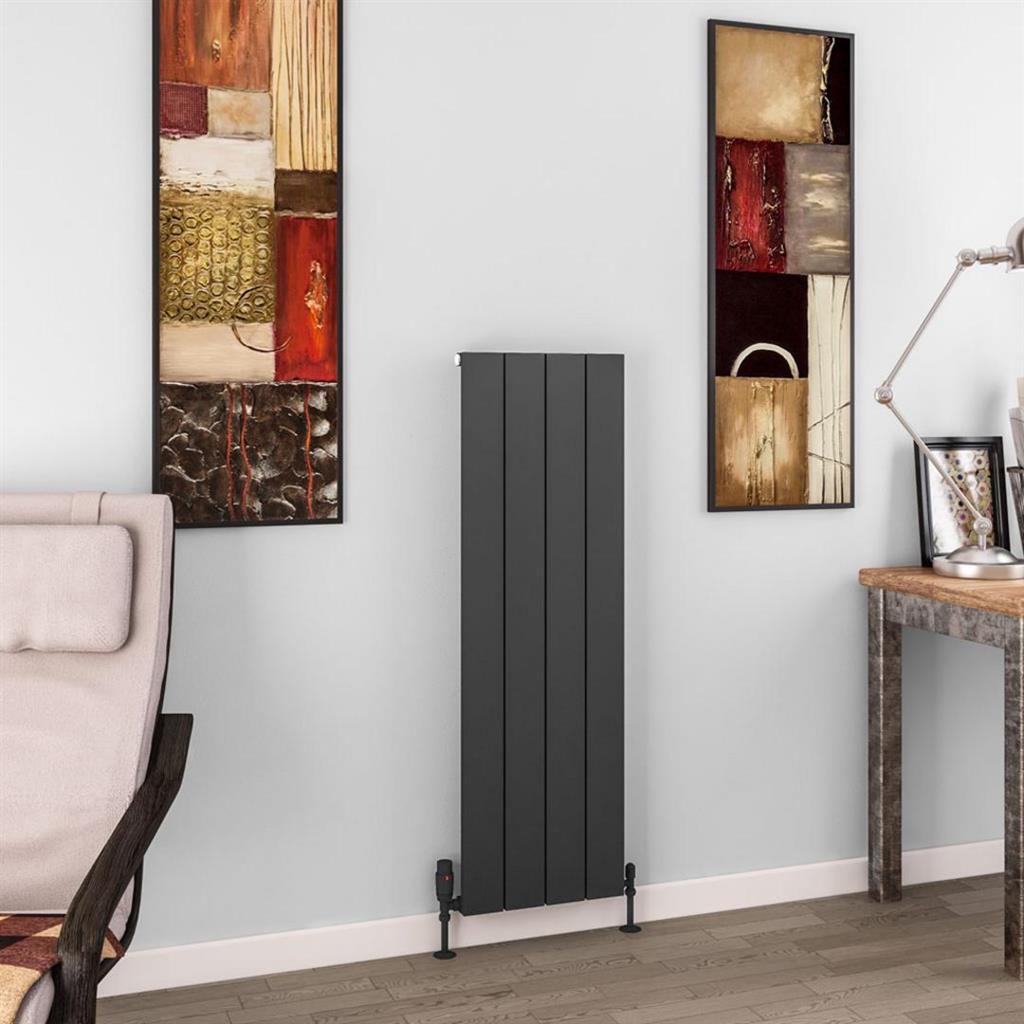 Eastbrook Charlton Aluminium Vertical Radiator 375mm x 1200mm - Matt Anthracite - 89.0959 - TAP 'N' SHOWER