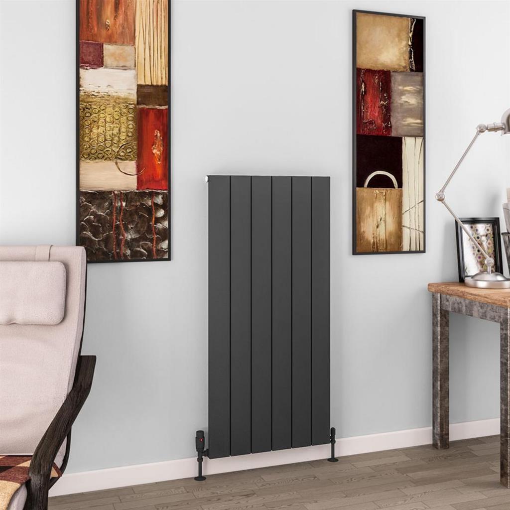 Eastbrook Charlton Aluminium Vertical Radiator 565mm x 1200mm - Matt Anthracite - 89.0961 - TAP 'N' SHOWER