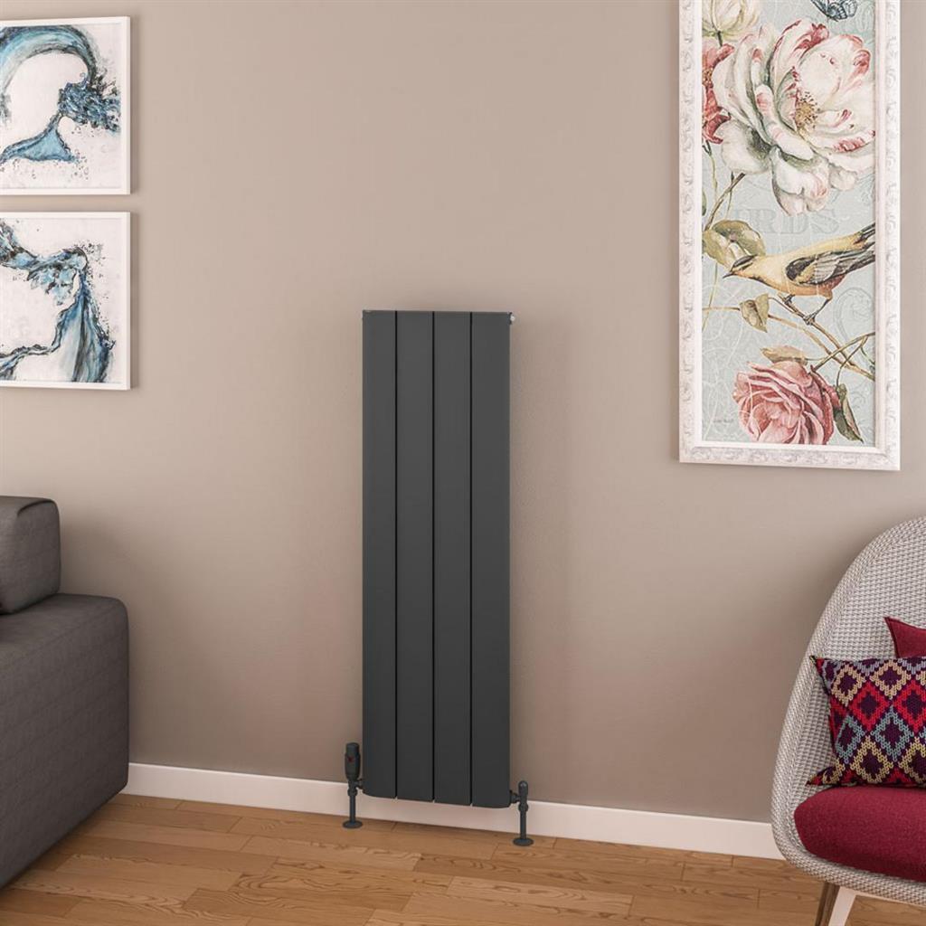 Eastbrook Withington Aluminium Vertical Radiator 375mm x 1200mm - Matt Anthracite - 89.0964 - TAP 'N' SHOWER