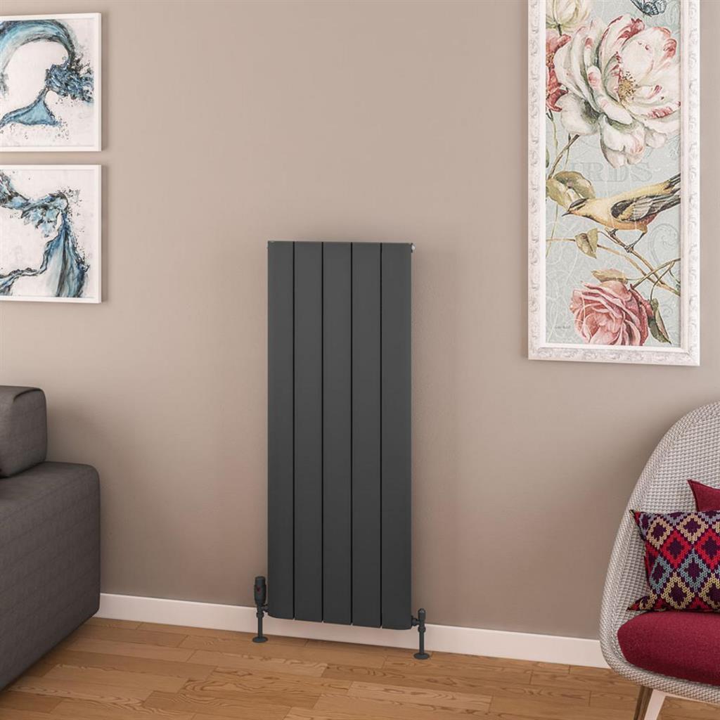 Eastbrook Withington Aluminium Vertical Radiator 470mm x 1200mm - Matt Anthracite - 89.0965 - TAP 'N' SHOWER
