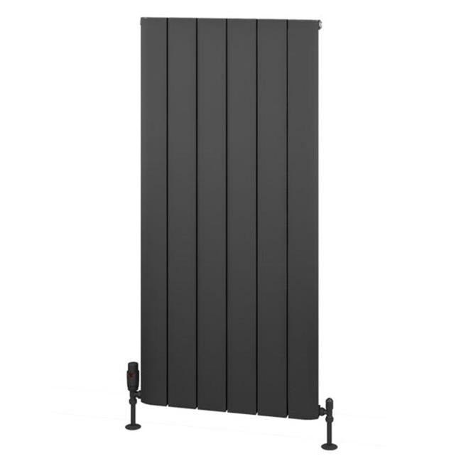 Eastbrook Withington Aluminium Vertical Radiator 565mm x 1200mm - Matt Anthracite - 89.0966 - TAP 'N' SHOWER