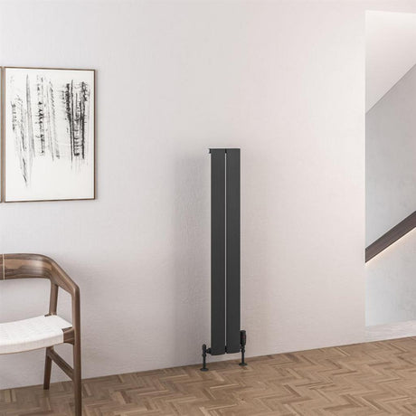 Eastbrook Malmesbury Aluminium Vertical Radiator 185mm x 1200mm - Matt Anthracite - 89.0968 - TAP 'N' SHOWER