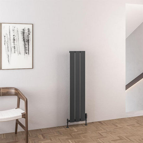 Eastbrook Malmesbury Aluminium Vertical Radiator 280mm x 1200mm - Matt Anthracite - 89.0969 - TAP 'N' SHOWER