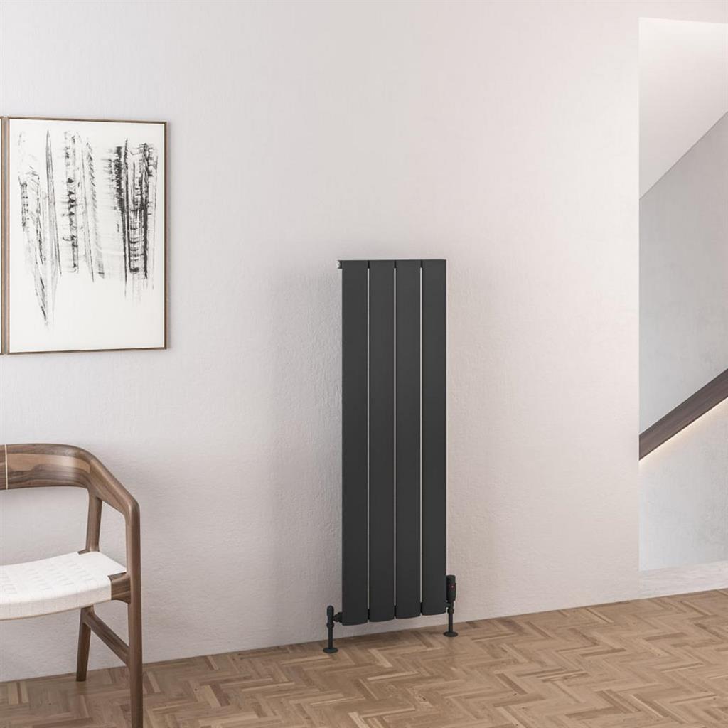 Eastbrook Malmesbury Aluminium Vertical Radiator 375mm x 1200mm - Matt Anthracite - 89.0970 - TAP 'N' SHOWER