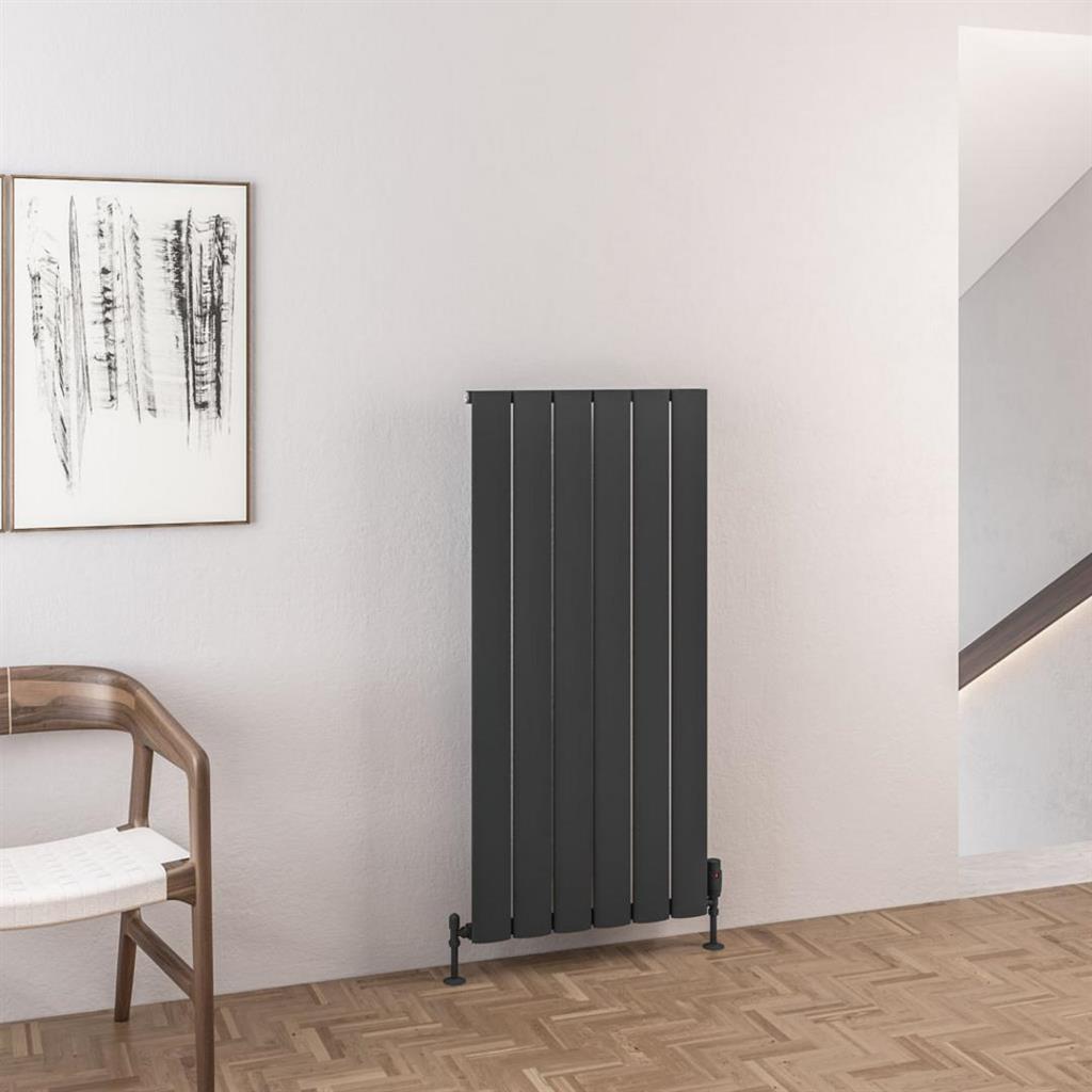 Eastbrook Malmesbury Aluminium Vertical Radiator 565mm x 1200mm - Matt Anthracite - 89.0972 - TAP 'N' SHOWER