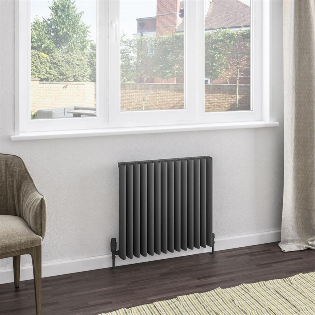 Eastbrook Witney Aluminium Horizontal Radiator 660mm x 600mm - Matt Anthracite - 89.0975 - TAP 'N' SHOWER