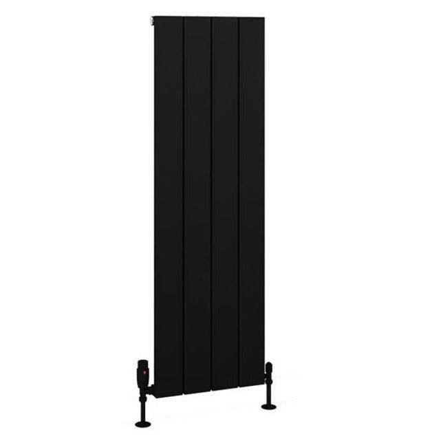 Eastbrook Charlton Aluminium Vertical Radiator 375mm x 1200mm - Matt Black - 89.0980 - TAP 'N' SHOWER