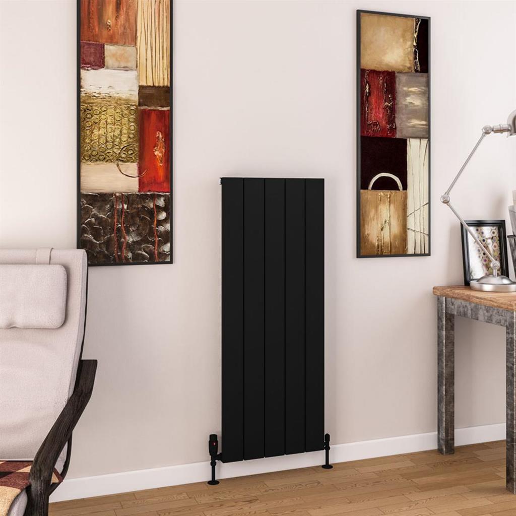 Eastbrook Charlton Aluminium Vertical Radiator 470mm x 1200mm - Matt Black - 89.0981 - TAP 'N' SHOWER