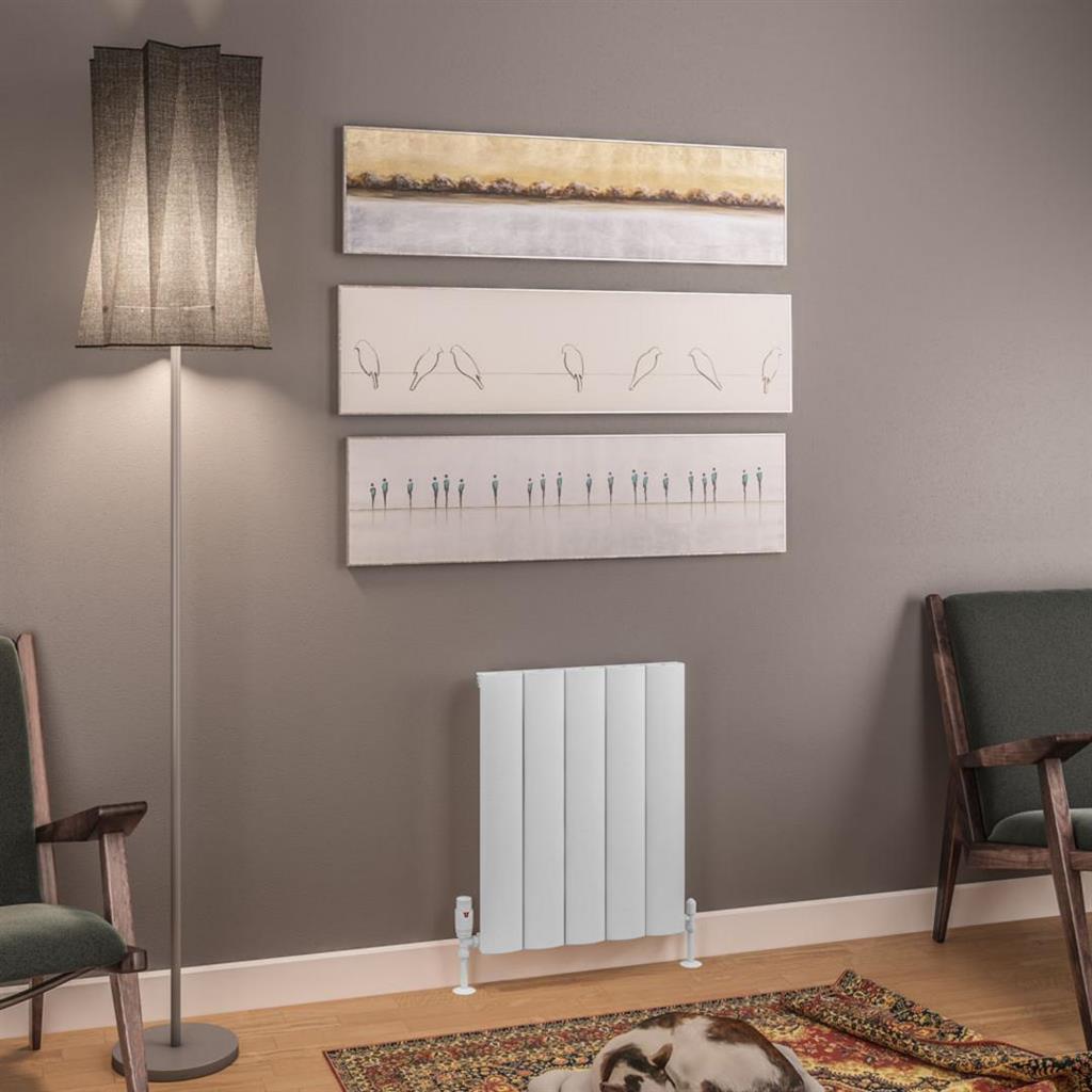 Eastbrook Tordino Aluminium Horizontal Radiator 470mm x 600mm - Matt White - 89.1200 - TAP 'N' SHOWER