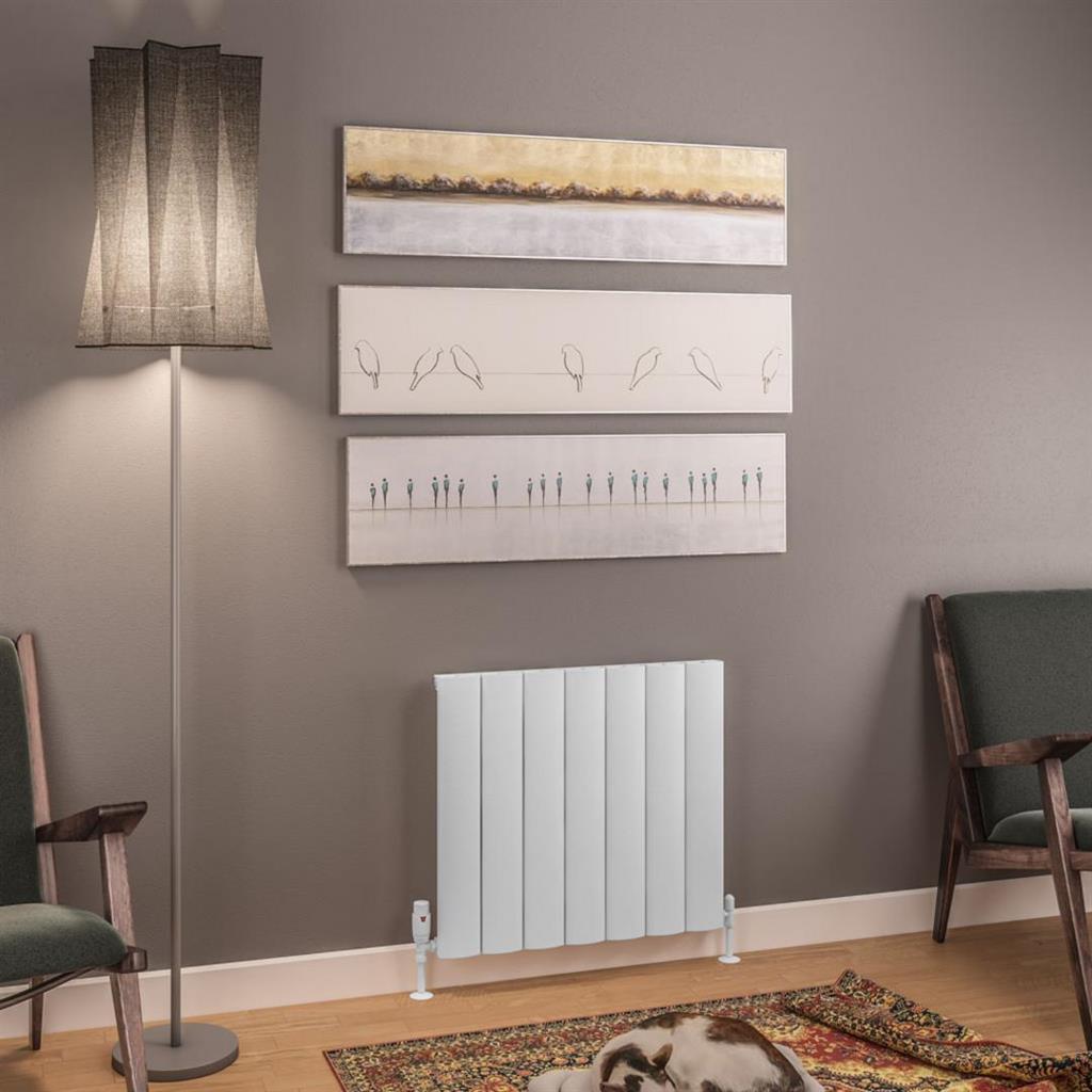 Eastbrook Tordino Aluminium Horizontal Radiator 660mm x 600mm - Matt White - 89.1201 - TAP 'N' SHOWER