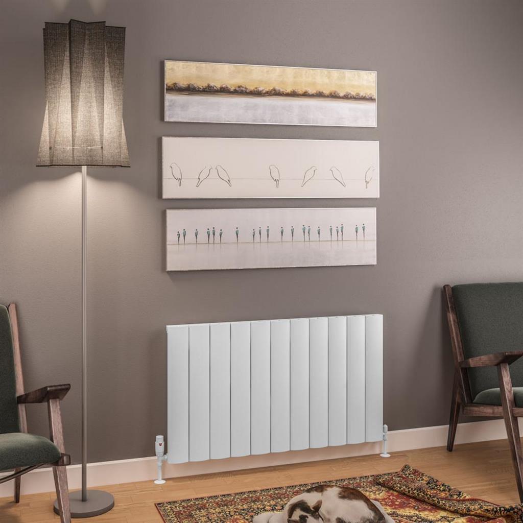 Eastbrook Tordino Aluminium Horizontal Radiator 1040mm x 600mm - Matt White - 89.1203 - TAP 'N' SHOWER