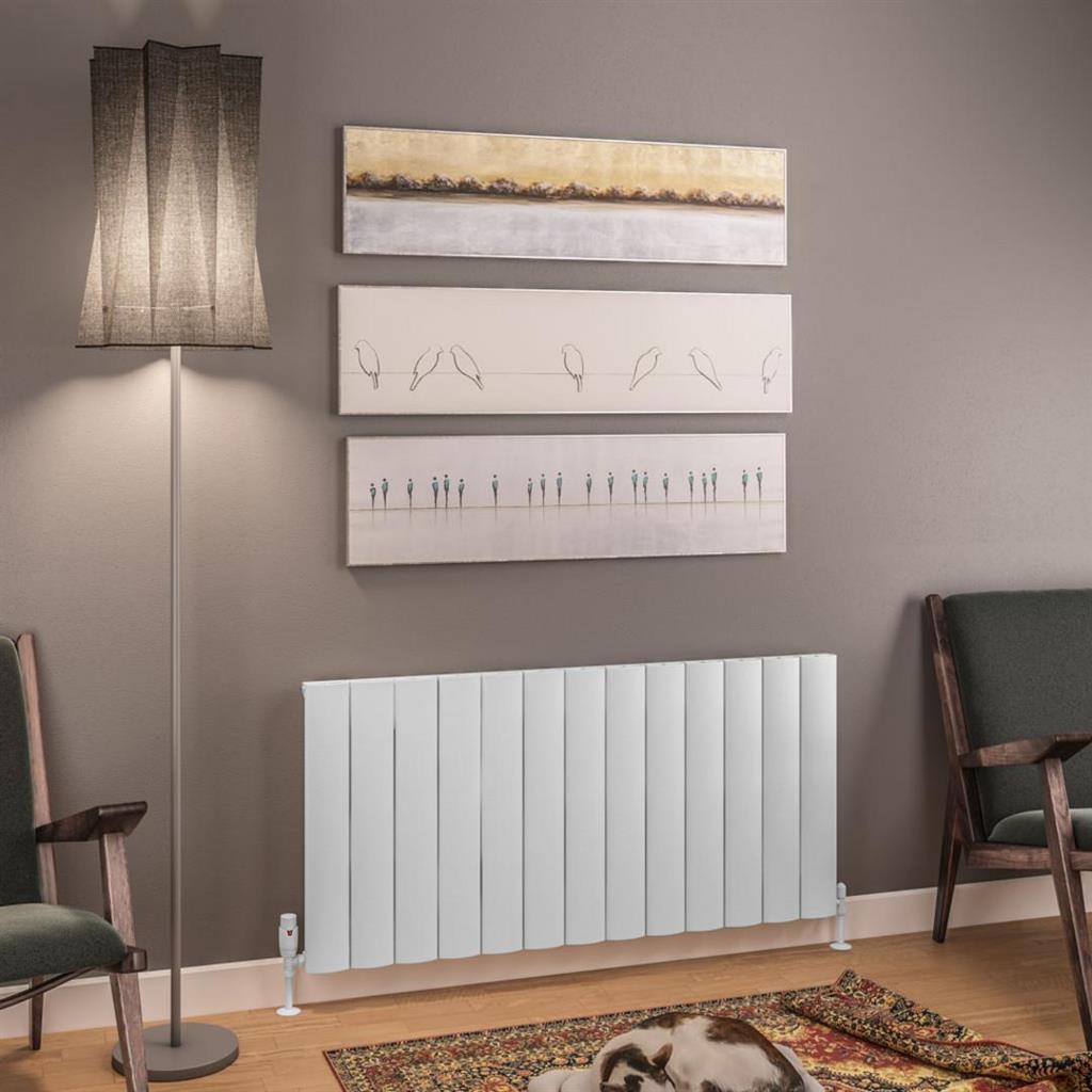 Eastbrook Tordino Aluminium Horizontal Radiator 1230mm x 600mm - Matt White - 89.1204 - TAP 'N' SHOWER