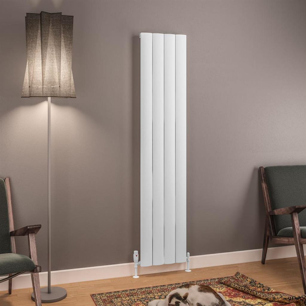 Eastbrook Tordino Aluminium Vertical Radiator 375mm x 1800mm - Matt White - 89.1206 - TAP 'N' SHOWER