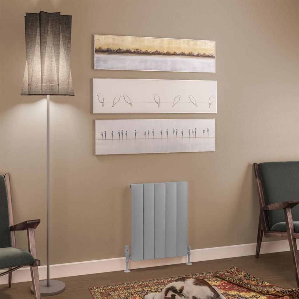 Eastbrook Tordino Aluminium Horizontal Radiator 470mm x 600mm - Matt Grey - 89.1209 - TAP 'N' SHOWER